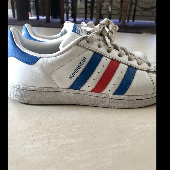 adidas superstar blue and red